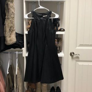 Black leather dress